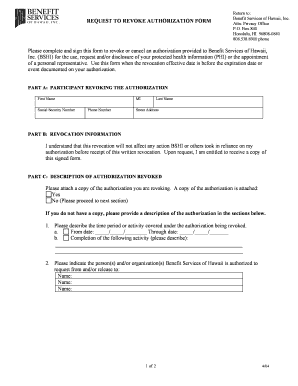 Request to Revoke Authorization Form