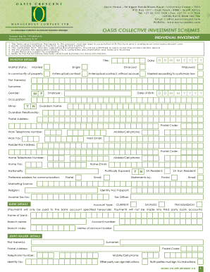 Oasis Collective Investment Application Form