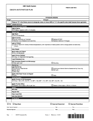 OB/GYN Antepartum Plan