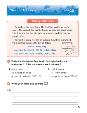 Writing Addresses Lesson
