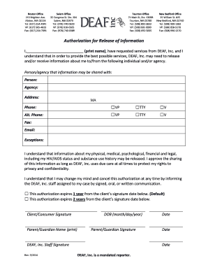 Authorization for Release of Information