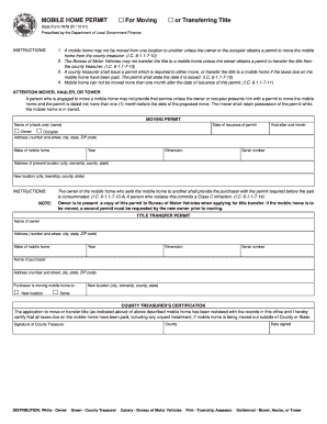 Indiana Mobile Home Moving and Title Transfer Permit