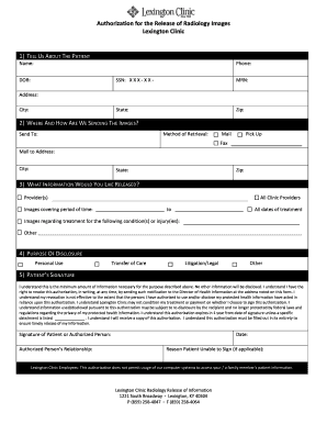 Authorization for Release of Radiology Images