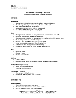 Move-Out Cleaning Checklist