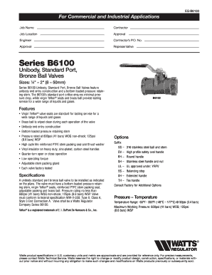 ES-B6100 Bronze Ball Valve Order Form