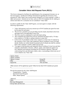 Canadian Value Add Request Form