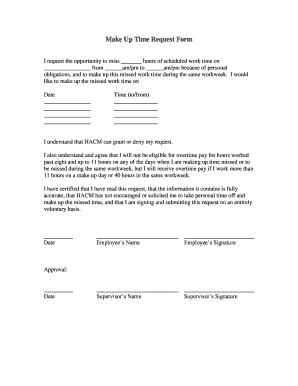 Make Up Time Request Form