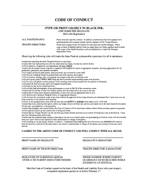 California Thespian Festival Code of Conduct
