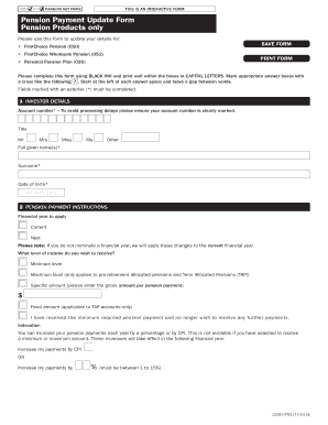 Pension Payment Update Form