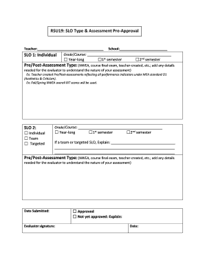 SLO Type & Assessment Pre-Approval Form
