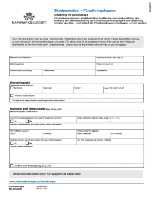 Swedish Personal Injury Compensation Claim Form