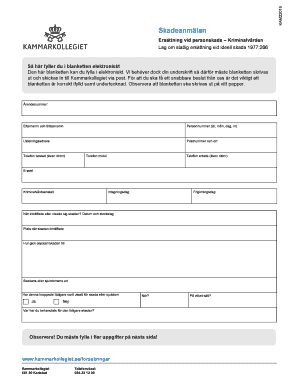 Personal Injury Compensation Claim Form