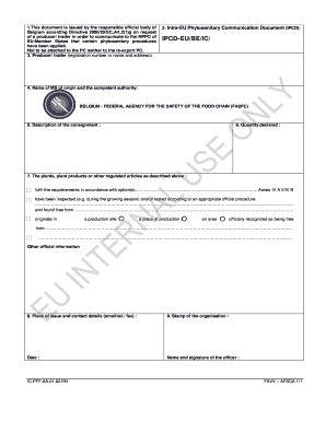 Intra-EU Phytosanitary Communication Document