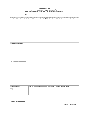 Phytosanitary Certificate for Re-export