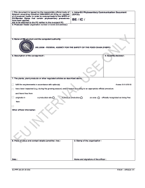 Intra-EU Phytosanitary Communication Document
