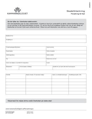 Swedish Moving Insurance Claim Form
