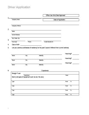 Driver Application Form