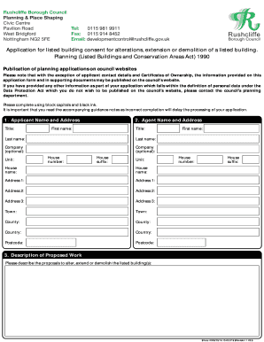 UK Listed Building Consent Application