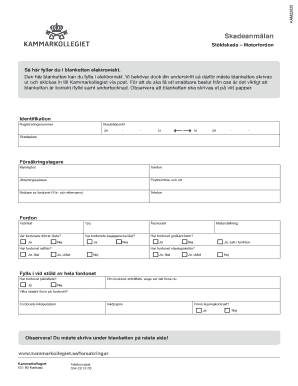 Swedish Vehicle Theft Claim Form
