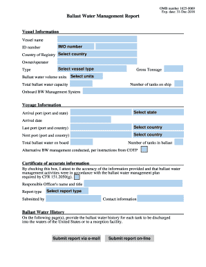 Ballast Water Management Report