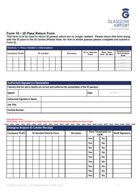 ID Pass Return Form
