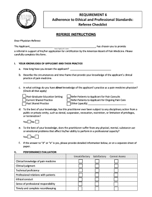 Physician Referee Checklist