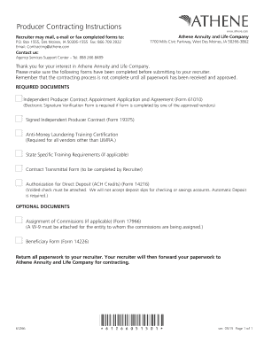 Independent Producer Contract Appointment Application and Agreement