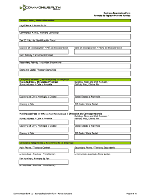 Formato de Registro Persona Juridica