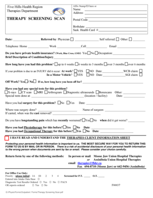 Therapy Screening Form