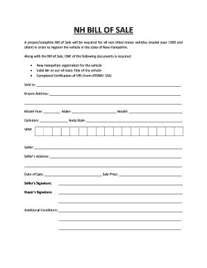 New Hampshire Bill of Sale