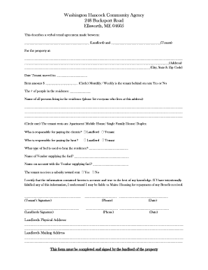 Maine Rental Agreement Form