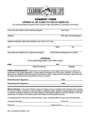 Consent Form for Youth Activities
