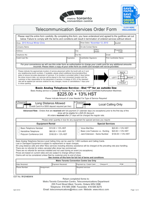 Telecommunication Services Order Form