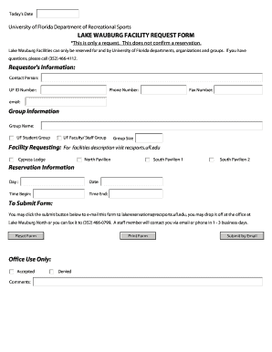 Lake Wauburg Facility Request Form