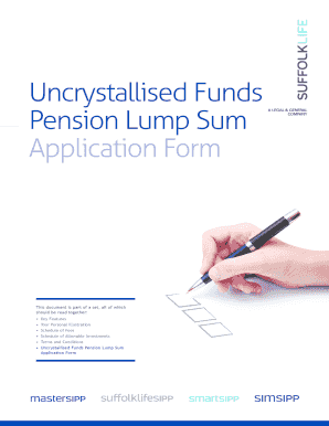 Uncrystallised Funds Pension Lump Sum Application Form