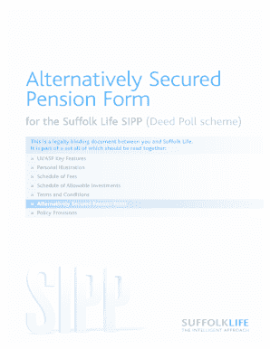 Suffolk Life SIPP Alternatively Secured Pension Form