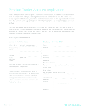 Pension Trader Account Application