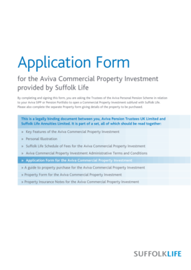 Aviva Commercial Property Investment Application Form