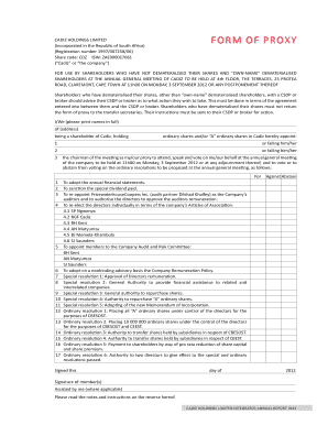 Cadiz Holdings Proxy Form