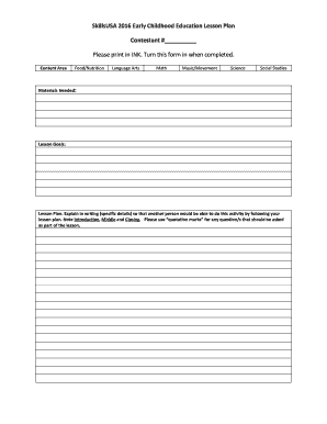 SkillsUSA Early Childhood Education Lesson Plan
