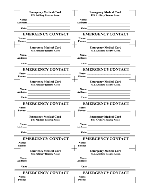 Emergency Medical Card