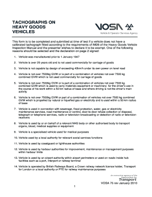 UK Tachograph Exemption Declaration Form