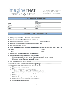 Bath Design Survey Form