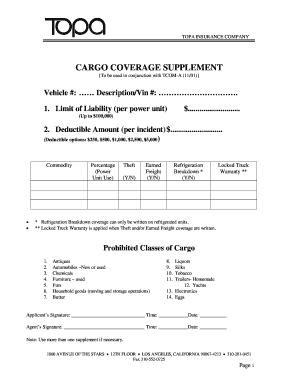 Cargo Coverage Supplement