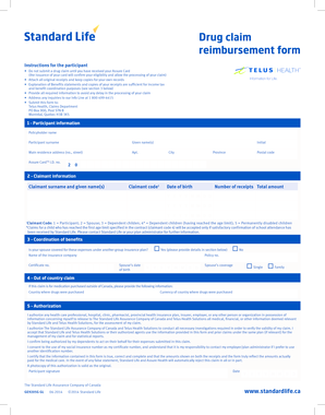 Drug Claim Reimbursement Form