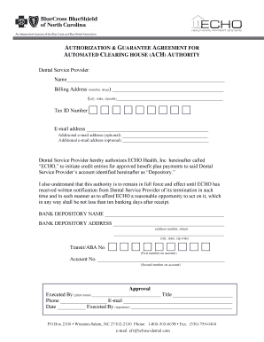 ACH Authorization and Guarantee Agreement