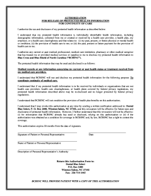 Authorization for Release of Protected Health Information