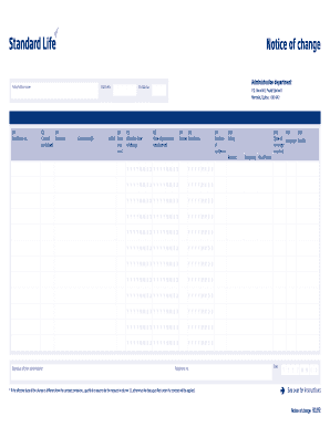 Standard Life Notice of Change Form