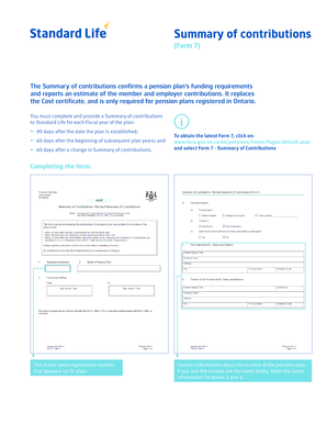 Form 7 - Summary of Contributions