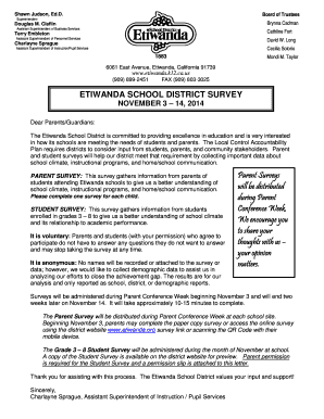 Etiwanda School District Survey